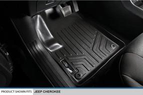 img 3 attached to 🚗 SMARTLINER Custom Fit Floor Mats: 2 Row Black Liner Set for 2014-2021 Jeep Cherokee - All Models