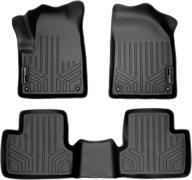 🚗 smartliner custom fit floor mats: 2 row black liner set for 2014-2021 jeep cherokee - all models logo