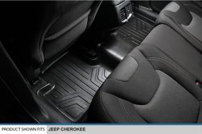 img 1 attached to 🚗 SMARTLINER Custom Fit Floor Mats: 2 Row Black Liner Set for 2014-2021 Jeep Cherokee - All Models