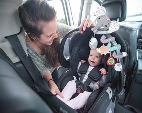 img 2 attached to 🐘 BATOHO Baby Car Seat Toys: Stroller Hanging Plush Activity Spiral with Musical Owl Rattles, Hedgehog Beep, and Ladybird Squeaker - Gray Elephant - Perfect for Infants