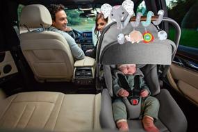 img 1 attached to 🐘 BATOHO Baby Car Seat Toys: Stroller Hanging Plush Activity Spiral with Musical Owl Rattles, Hedgehog Beep, and Ladybird Squeaker - Gray Elephant - Perfect for Infants