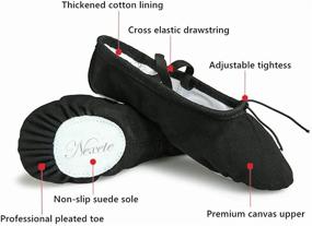 img 2 attached to Nexete Ballet Shoes - Classic Canvas Split-Sole Dance Slippers for Toddler, Kids, Girls, Boys & Women