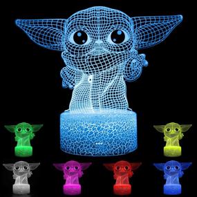 img 4 attached to Baby 3D Illusion Night Light: Touch Table Lamp for Room Decor, Perfect Christmas Birthday Easter Gifts - 7 Colors