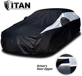 img 3 attached to Titan Lightweight Car Cover for Large Sedans: Waterproof, with Zipper 🚗 Opening & Silver Stripes - Fits Avalon, BMW 6-8 Series, XTS and More!