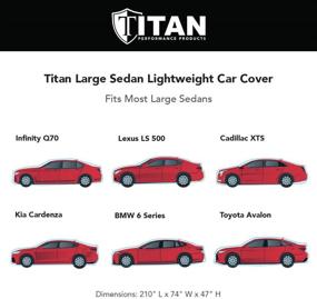 img 1 attached to Titan Lightweight Car Cover for Large Sedans: Waterproof, with Zipper 🚗 Opening & Silver Stripes - Fits Avalon, BMW 6-8 Series, XTS and More!