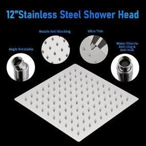 img 3 attached to Rxdbd Shower Head Combo: 12 Inch High Pressure Rain Shower Head with Handheld Spray and Holder - Dual Rainfall Showerhead Set with Extension Arm and Hose in Chrome