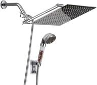 rxdbd shower head combo: 12 inch high pressure rain shower head with handheld spray and holder - dual rainfall showerhead set with extension arm and hose in chrome logo