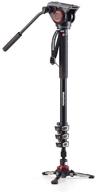 🎥 manfrotto xpro+ video monopod with fluid base, camera and video support rod, 4-section aluminium, ideal photography accessories for content creation, video, vlogging logo
