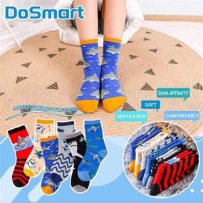 img 3 attached to 🧦 6 Pairs of Novelty Cotton Cartoon Kids Boy Socks | Funny Seamless Crew Socks for Teenage Boys | Ideal for Sport, School & Daily Wear