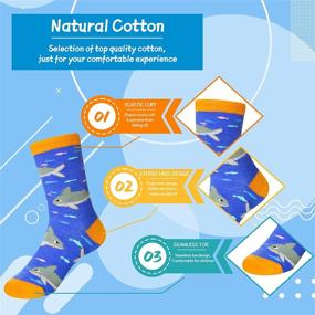 img 1 attached to 🧦 6 Pairs of Novelty Cotton Cartoon Kids Boy Socks | Funny Seamless Crew Socks for Teenage Boys | Ideal for Sport, School & Daily Wear