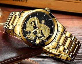 img 3 attached to Мужские часы Dragon Luxury Stainless