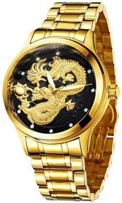 img 4 attached to Мужские часы Dragon Luxury Stainless