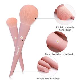 img 1 attached to 💄 10Pcs MSQ Makeup Brushes Set with Bag - Synthetic Hair Foundation, Blending, Powder, Fan, Eyeshadow, and Eye Brushes - Deep Pink