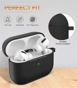 img 1 attached to 🎧Чехол-накладка Black Silicone AirPods Pro с брелоком | BELONGME Защитный чехол для Apple Airpod Pro 2019 с полным покрытием [видимый передний светодиод]