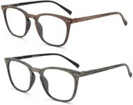 👓 classic retro wooden reading glasses: unisex 2-pack logo