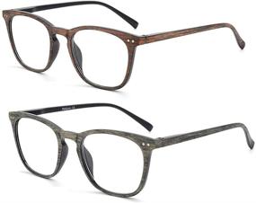 img 4 attached to 👓 Classic Retro Wooden Reading Glasses: Unisex 2-Pack