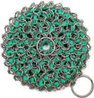 🔗 st. louis-designed greater goods chainmail scrubber: retain seasoning effortlessly, dishwasher safe, gentle on hands - ideal for professional cast iron cleaning logo