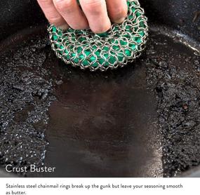 img 3 attached to 🔗 St. Louis-designed Greater Goods Chainmail Scrubber: Retain Seasoning Effortlessly, Dishwasher Safe, Gentle on Hands - Ideal for Professional Cast Iron Cleaning