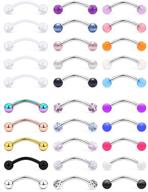 📿 30pcs 16g body piercing jewelry set with eyebrow rings, tragus helix rook daith earrings, lip ring barbell retainer in 6mm, 8mm, 10mm sizes logo