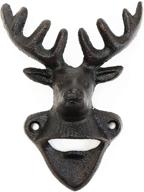 🦌 sungmor cast iron deer head bottle opener - heavy duty wall mount | vintage rustic style decor for bar, kitchen or patio логотип