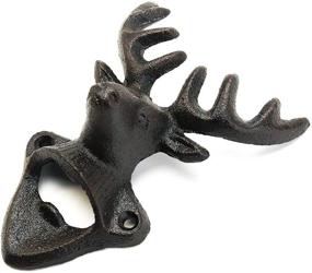 img 3 attached to 🦌 Sungmor Cast Iron Deer Head Bottle Opener - Heavy Duty Wall Mount | Vintage Rustic Style Decor for Bar, Kitchen or Patio