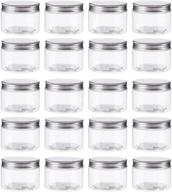 📦 bekith 20 pack 4 ounce clear plastic storage jars containers: bpa free, screw-on lids, refillable slime containers for kitchen & household storage логотип