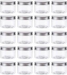 img 4 attached to 📦 Bekith 20 Pack 4 Ounce Clear Plastic Storage Jars Containers: BPA Free, Screw-on Lids, Refillable Slime Containers for Kitchen & Household Storage