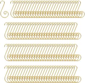img 4 attached to Livder 120 Pack Golden S Shape Christmas Tree Ornament 🎄 Hooks - Stylish Metal Hook Hangers for Hanging Stockings in Bulk