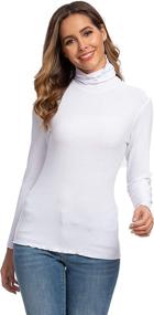 img 4 attached to VEROSE Turtleneck Lettuce Neckline Pullover Sports & Fitness and Other Sports