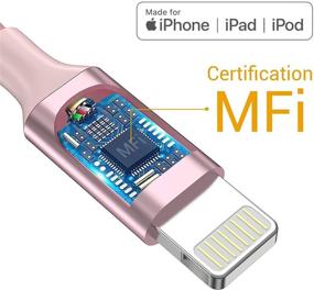 img 3 attached to 🔌 Marchpower Зарядное устройство для iPhone - Кабель Lightning с сертификатом MFi 3 шт. по 3 фута 6 футов 10 футов USB-A Быстрая зарядка и синхронизация кабеля для iPhone 13 12 Mini SE 11 Pro Max XS XR X 8 7 6 Plus SE iPad iPod AirPods - Розовый, Купить сейчас!