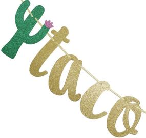 img 2 attached to 🌮 Taco 'Bout A Baby Gold Glitter Banner with Mexican Fiesta Theme for Shower Party Decorations Supplies - Cursive Bunting Sign Garland & Photo Booth Props