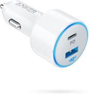 🔌 anker usb c car charger with 30w pd port for macbook pro/air, ipad pro, iphone xs/max/xr/x/8 & 19.5w fast charge port for s8 & more logo