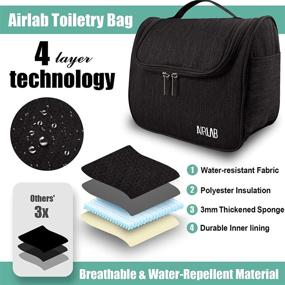 img 3 attached to 👜 Versatile Toiletry Bag for Women and Men - Airlab Hanging Travel Makeup Bag with Handle and Hook - Ideal Travel Organizer