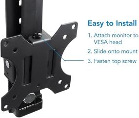 img 1 attached to 🖥️ Mount-It! Cubicle Monitor Mount Hanger Attachment, Adjustable VESA Bracket for 17-32 Inch Screens, Height Adjustable Hook Supports up to 17.6 lbs, Black (MI-785)
