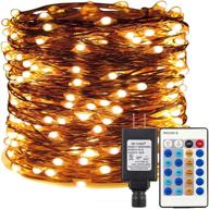 🎉 er chen dimmable led fairy lights plug in, super-long 165ft 500 led string lights with remote control, indoor/outdoor copper wire decorative lights for bedroom, patio, garden, yard, party - warm white логотип