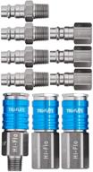 🔌 tru-flate 13-907 hi flo plug & coupler set - 10 piece: t6 aluminum body, 1/4 inch size logo