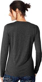 img 2 attached to 👚 Hanes Women's Cooldri Performance Long Sleeve V-neck Tee: Stay Cool and Stylish!