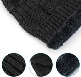 img 2 attached to 🧣 2 PCS Winter Beanie Hat Scarf Set | Warm Knit Hat with Thick Fleece Lining | Unisex Winter Skull Cap & Scarf Combo