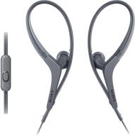 🎧 sony mdr-as410ap/b sport earphones with mic - gray (mdras410ab) - over-the-ear mount - in-ear style logo