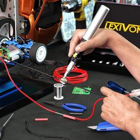 img 1 attached to 🔥 LEXIVON LX-770 Butane Soldering Iron Kit: Cordless Self-Igniting Adjustable Flame, 7-Tip Set, Pro Grade 125-Watt Equivalent - Get Yours Now!