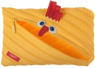 🐔 zipit animals chicken pencil case: holds 60 pens, machine washable, unique one-zipper design! logo