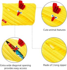 img 2 attached to Чехол для карандашей ZIPIT Animals Chicken: вмещает 60 ручек, можно стирать в машинке, уникальный дизайн с одной молнией!