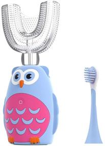 img 4 attached to U Shaped Auto Brush: Automatic Electric Toothbrush for Kids 7-12 Years w/ Ultrasonic Whitening, Double Brush Head, Smart Timer, IPX7 Waterproof