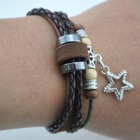 img 1 attached to 📿 Chopin November's Exquisite Beads Adjustable Leather Wrap Bracelet