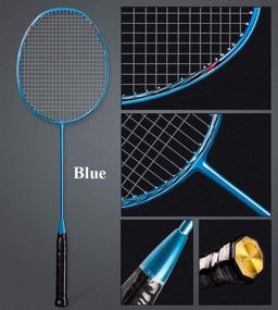 img 2 attached to 🏸 Senston N80 - 2 Pack High-Grade Graphite Badminton Racquet, Professional Carbon Fiber Racket Set with Black Blue Color, 2 Carrying Bags Included