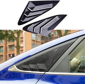 img 4 attached to 👀 2PCS CEBAT Carbon Fiber Rear Side Window Louvers - Racing Style Air Vent Scoop Shades Panel Cover for KIA K5 2022 2021 - Auto Exterior Decor Trim Accessories
