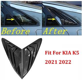 img 3 attached to 👀 2PCS CEBAT Carbon Fiber Rear Side Window Louvers - Racing Style Air Vent Scoop Shades Panel Cover for KIA K5 2022 2021 - Auto Exterior Decor Trim Accessories