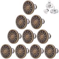 👖 upgrade your jeans with [upgraded] carlcard 10pcs button pins: adjustable jean button replacement for perfect fit, instantly extend or reduce any pants waist (bronze3) logo