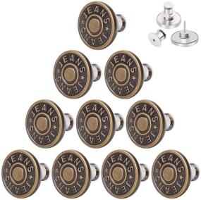 img 4 attached to 👖 Upgrade Your Jeans with [Upgraded] CarlCard 10PCS Button Pins: Adjustable Jean Button Replacement for Perfect Fit, Instantly Extend or Reduce Any Pants Waist (Bronze3)