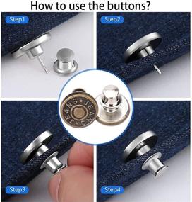 img 1 attached to 👖 Upgrade Your Jeans with [Upgraded] CarlCard 10PCS Button Pins: Adjustable Jean Button Replacement for Perfect Fit, Instantly Extend or Reduce Any Pants Waist (Bronze3)